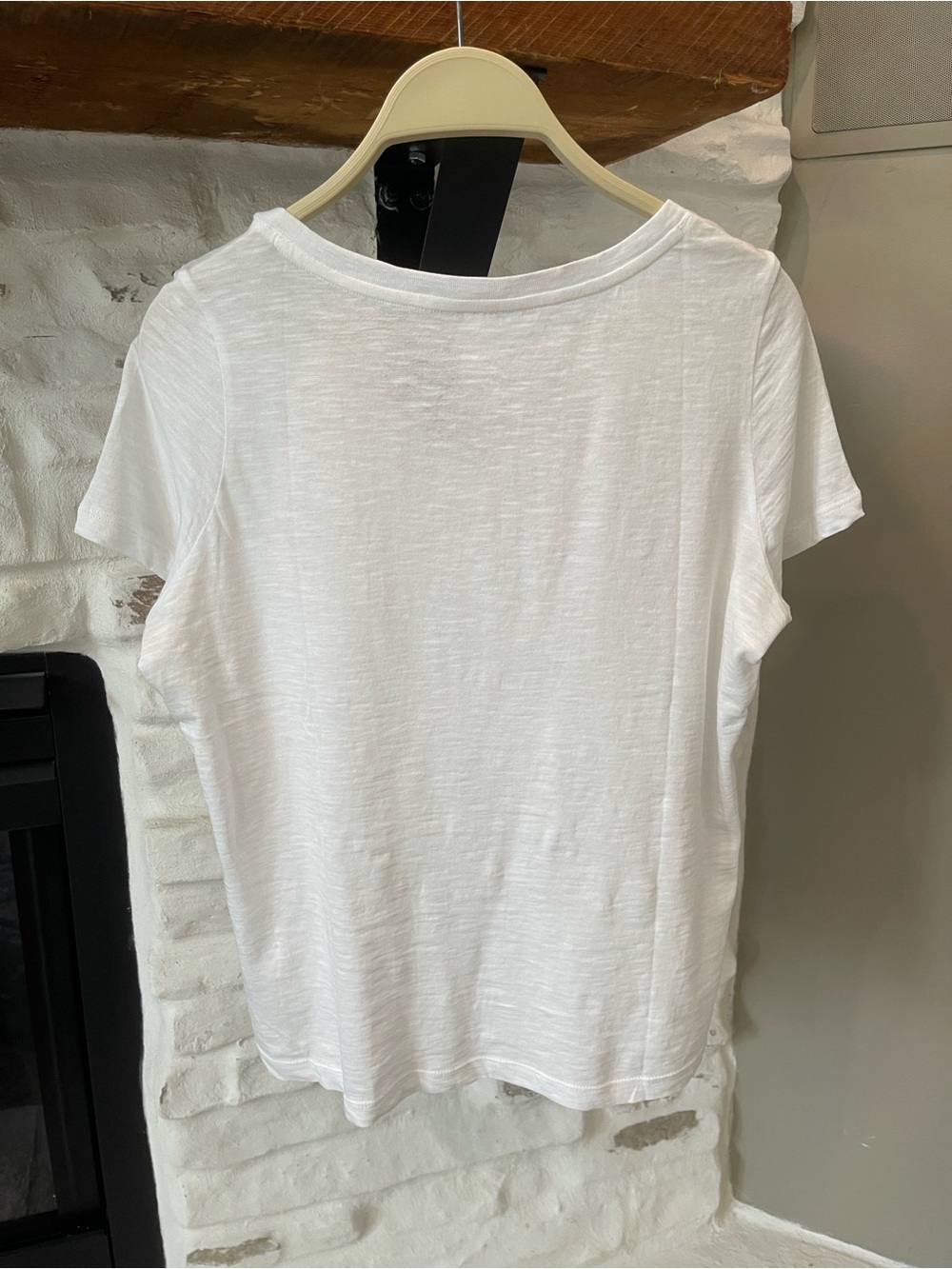 PACT Organic Cotton White V-Neck T-Shirt - Picture 2 of 4